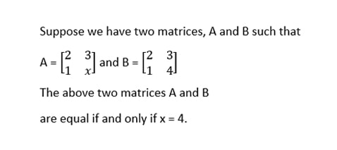 Equality of Matrices