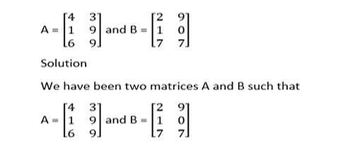 Addition and Subtraction of Matrices